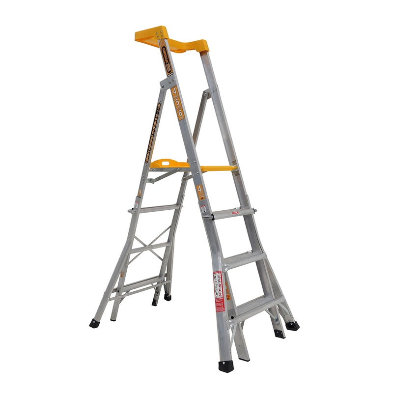 Gorilla Aluminium Compact Height Adjustable Platform Ladder (1.2-1.8m)