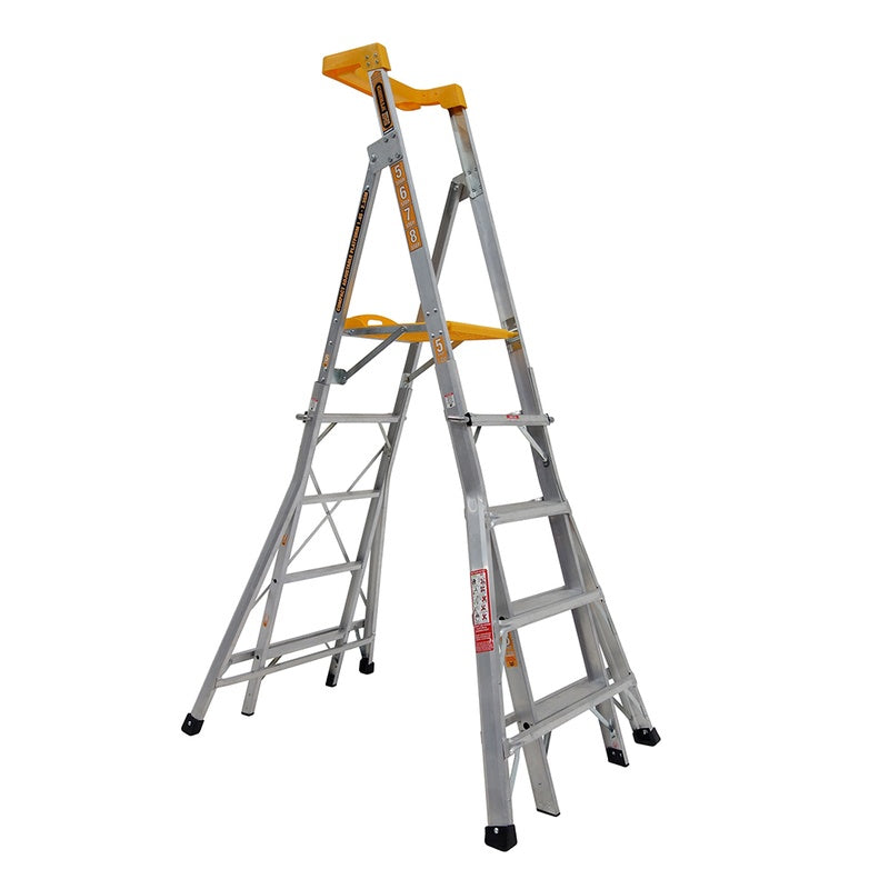 Gorilla Aluminium Compact Height Adjustable Platform Ladder (1.5-2.4m)