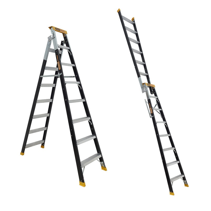 Gorilla Pro-Lite 8 Step Fibreglass Dual Purpose Ladder (2.35-4.35m)