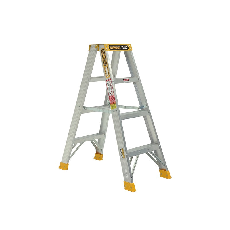 Gorilla Heavy Duty 4 Step Aluminium Double Sided Ladder (1.2m)