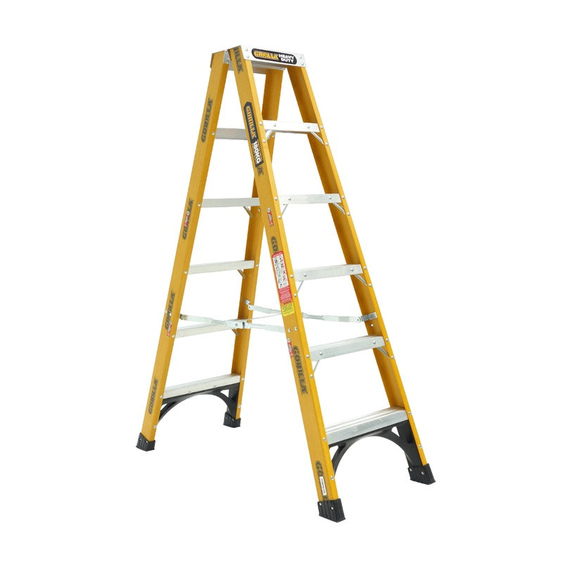 Gorilla Heavy Duty 6 Step Fibreglass Double Sided Ladder (1.8m)