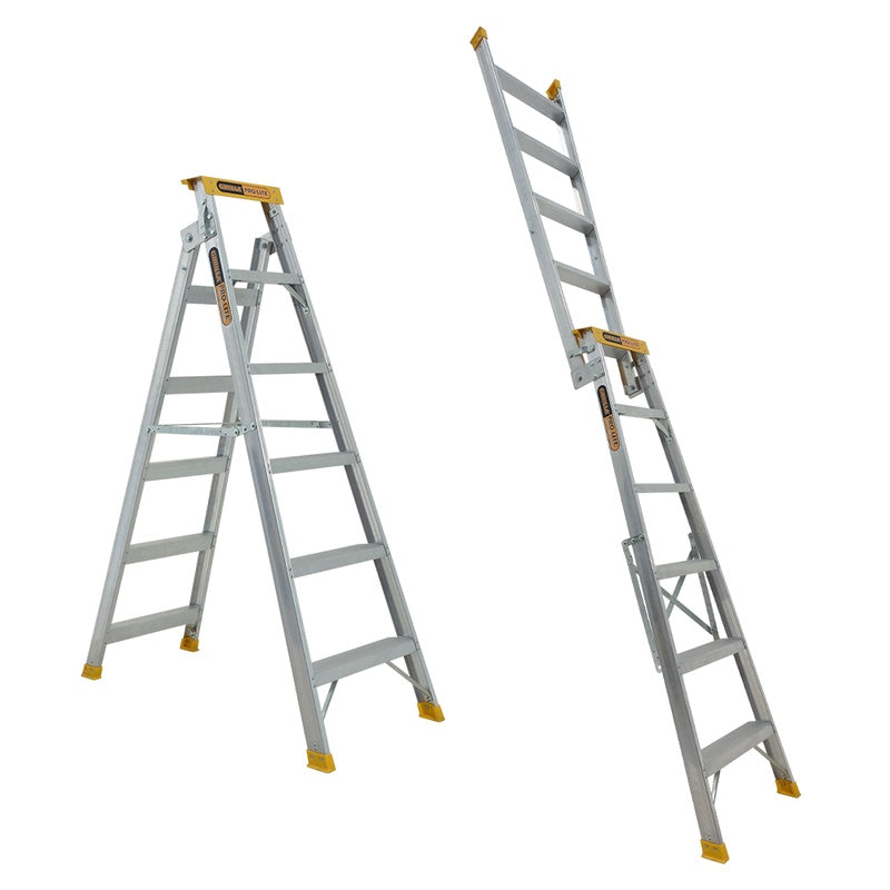 Gorilla Pro-Lite 6 Step Aluminium Dual Purpose Ladder (1.75-3.14m)