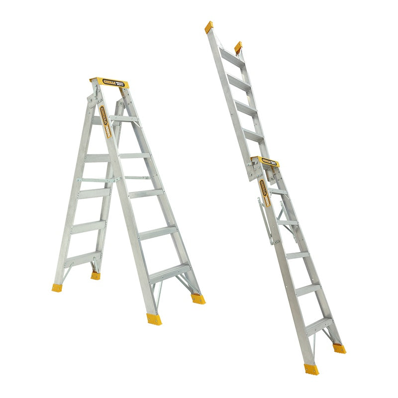 Gorilla Heavy Duty Dual Purpose Aluminium Ladder 6-11ft (1.8-3.3m)