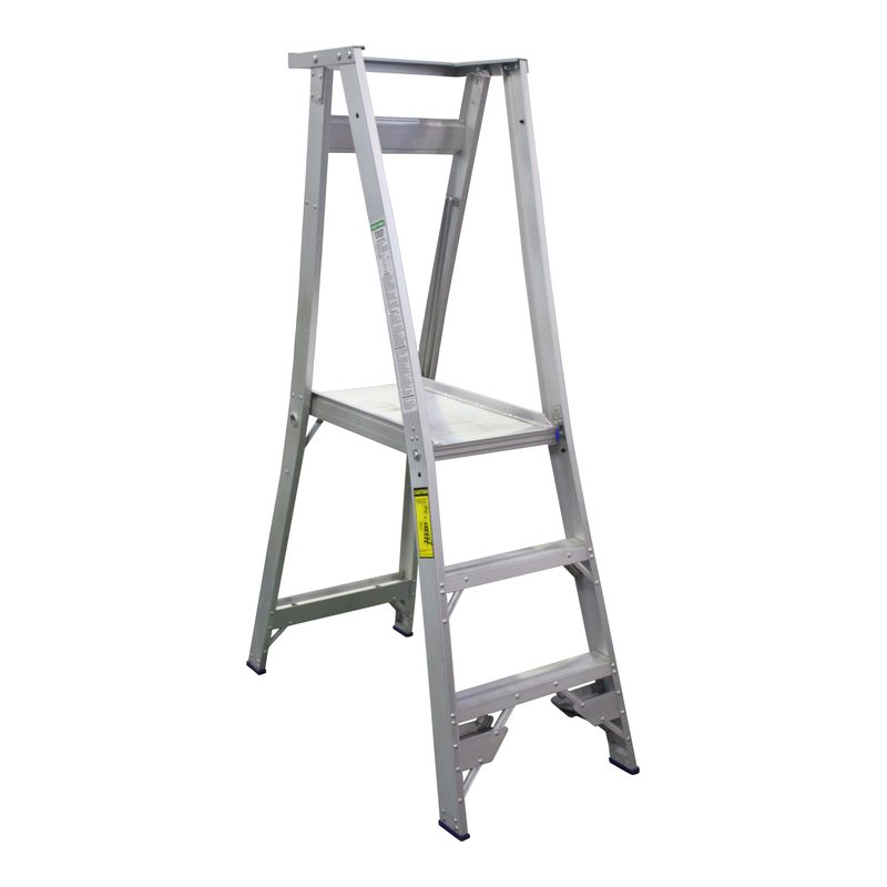 Indalex Pro Series Platform Ladder 3 Steps 0.9m Aluminium 180kg Industrial PROP6/3