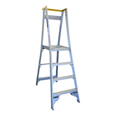 Indalex Pro Series Platform Ladder 4 Steps 1.2m Aluminium 180kg Industrial PROP7/4