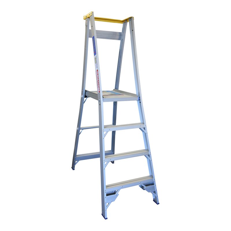 Indalex Pro Series Platform Ladder 4 Steps 1.2m Aluminium 180kg Industrial PROP7/4