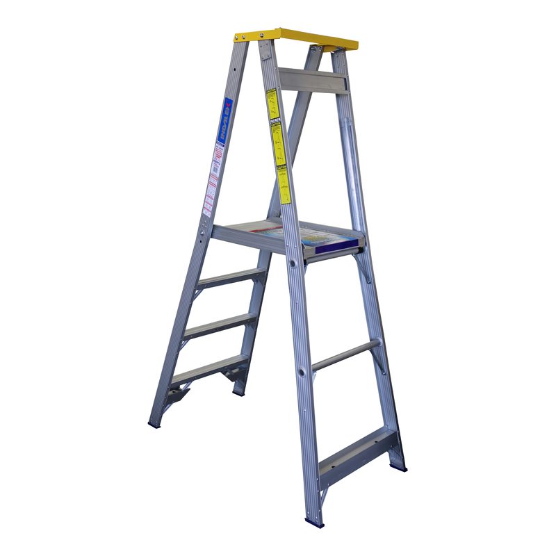 Indalex Pro Series Platform Ladder 4 Steps 1.2m Aluminium 180kg Industrial PROP7/4