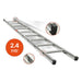 Total Aluminium 2.4m aluminium single builders ladder, straight pole rung design 2.4MAL