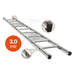 Total Aluminium 3.0m aluminium single builders ladder, straight pole rung design 3.0MAL