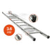 Total Aluminium 3.6m aluminium single builders ladder, straight pole rung design 3.6MAL