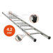 Total Aluminium 4.2m aluminium single builders ladder, straight pole rung design 4.2MAL