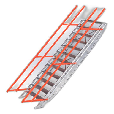 Total Aluminium 12 step adjustable aluminium stair with handrails AS-12STEPW