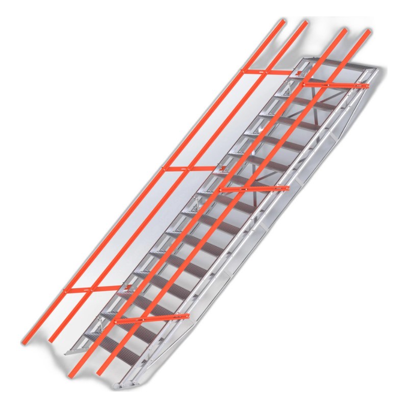 Total Aluminium 15 step adjustable aluminium stair with handrails AS-15STEPN