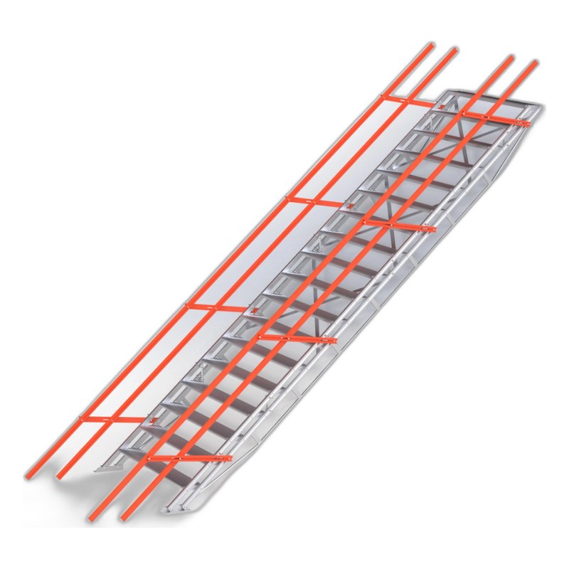 Total Aluminium 18 step adjustable aluminium stair with handrails AS-18STEPW