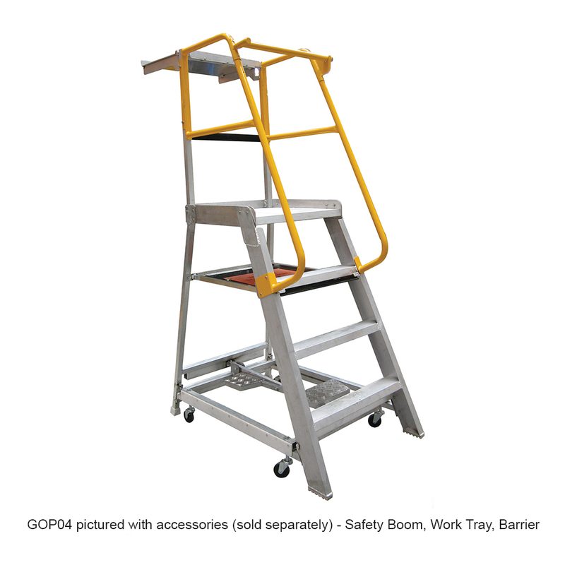 Gorilla Order Picking Ladder 1.2m (4ft) Aluminium 200kg Industrial GOP04K