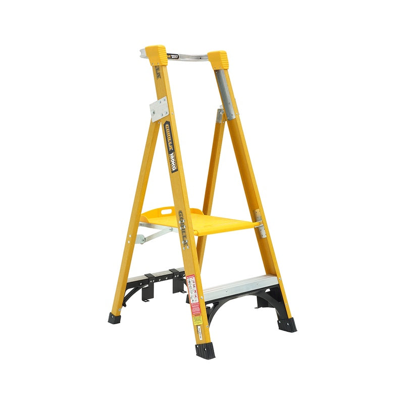 Gorilla Heavy Duty 2 Step Fibreglass Platform Ladder (0.6m) — Site Gear ...