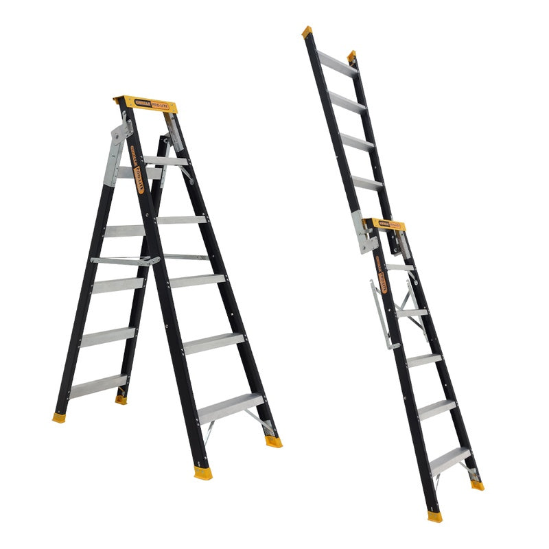 Gorilla Pro-Lite 6 Step Fibreglass Dual Purpose Ladder (1.75-3.13m)