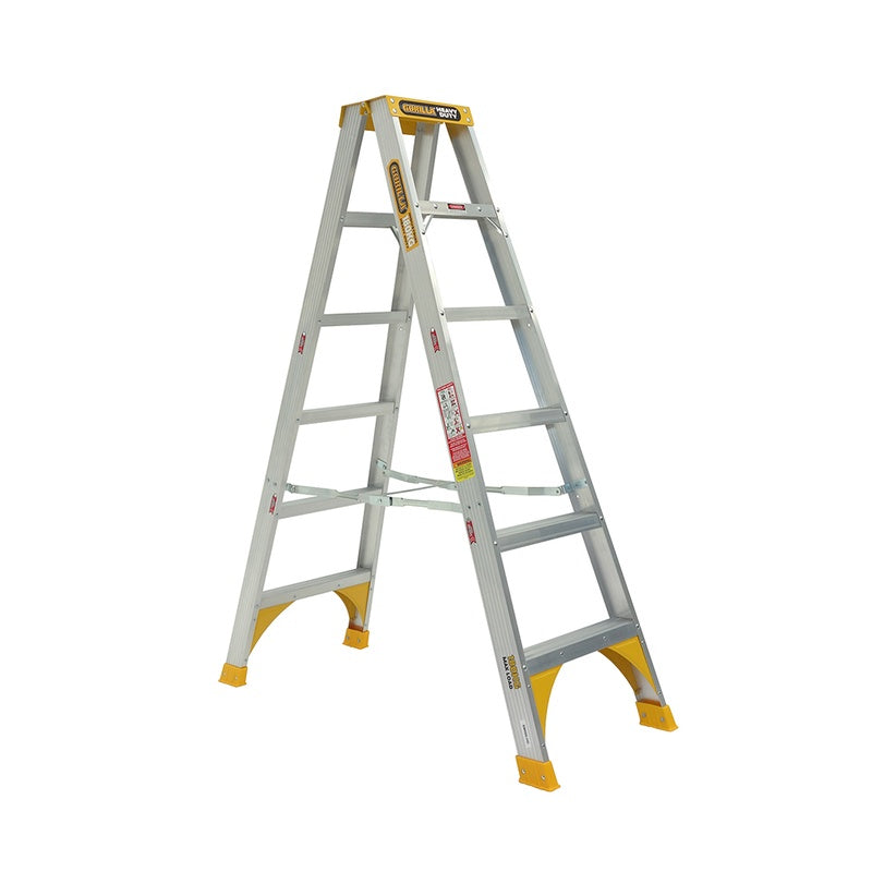 Gorilla Heavy Duty 6 Step Aluminium Double Sided Ladder (1.8m)