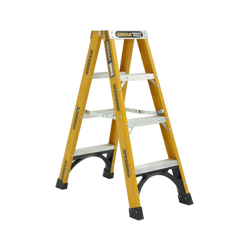 Gorilla Heavy Duty 4 Step Fibreglass Double Sided Ladder (1.2m)