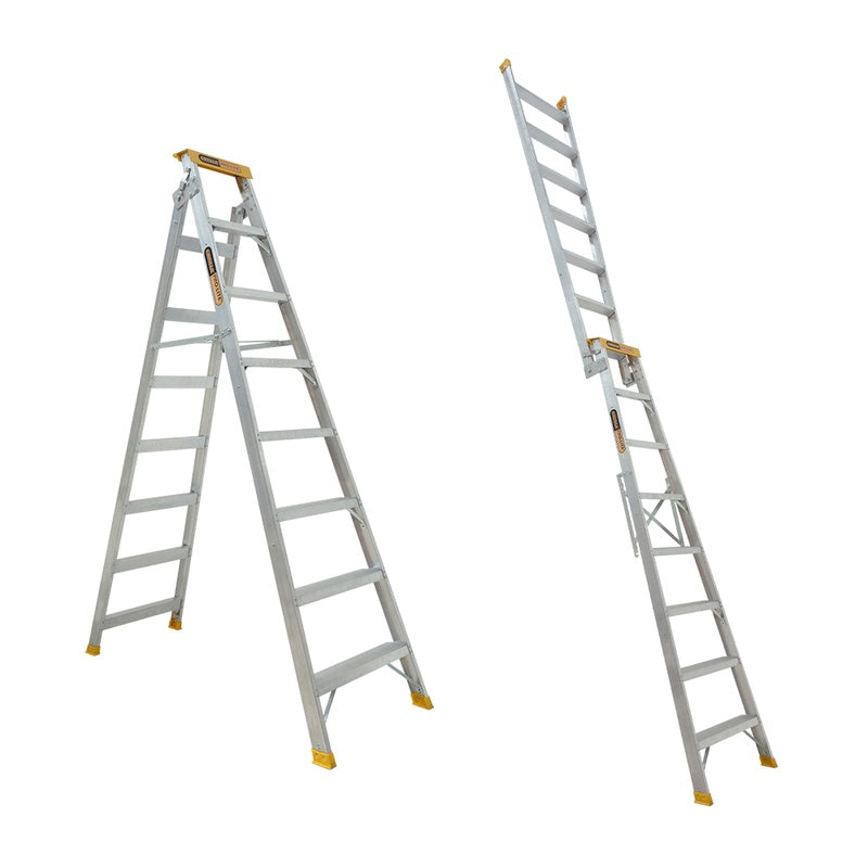 Gorilla Pro-Lite 8 Step Aluminium Dual Purpose Ladder (2.35-4.34m)