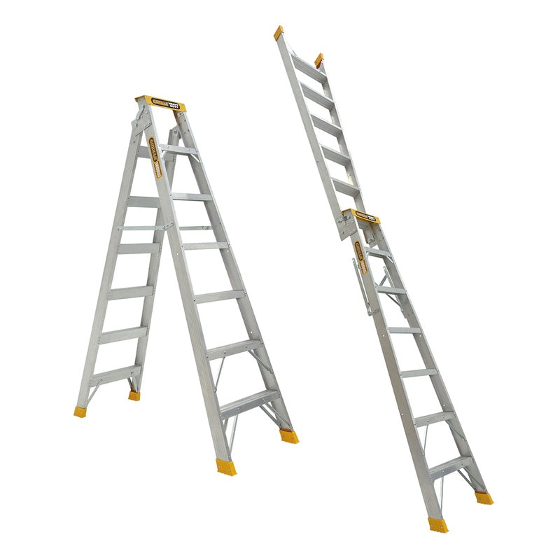Gorilla Heavy Duty Dual Purpose Aluminium Ladder 7-13ft (2.1-3.9m)