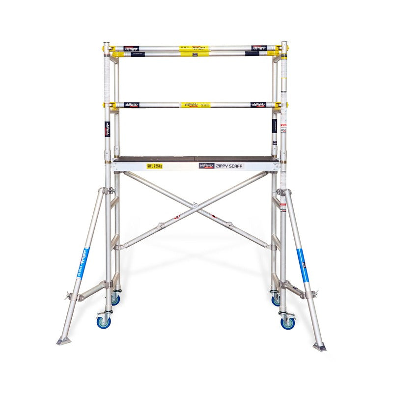 Oldfields 1.5m Zippy Scaff Mini Aluminium Scaffold Base Unit & Guardrail Bundle