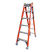 Indalex PFSE6 1.8M-3.0M  Industrial Fibreglass 150KG Pro Series Step Extension Ladder, view 3, on white background