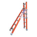 Indalex PFSE6 1.8M-3.0M  Industrial Fibreglass 150KG Pro Series Step Extension Ladder, wall, on white background