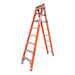 Indalex PFSE8 2.4M-4.1M  Industrial Fibreglass 150KG Pro Series Step Extension Ladder, view 3, on white background