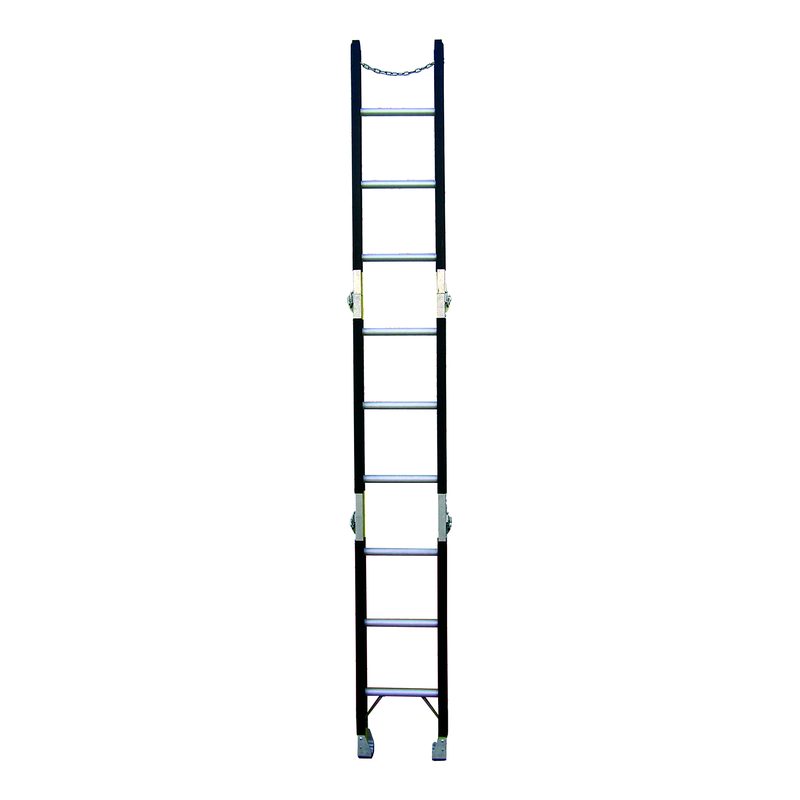Indalex PFSL3B 1.1M  Industrial Fibreglass 150KG Pro Series Sectional Ladder (Bottom), assembled 3 sections, on white background
