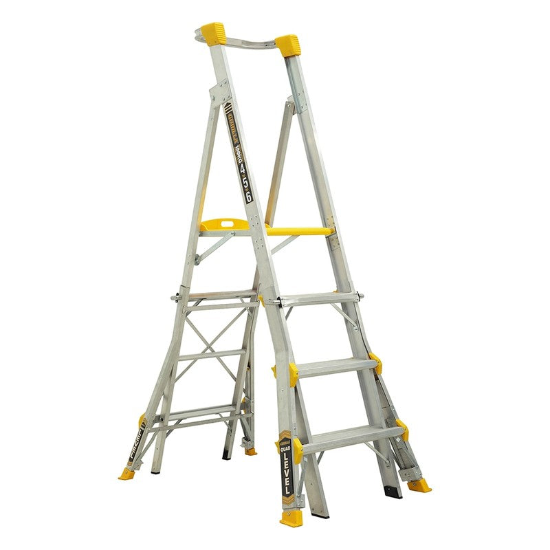 Gorilla Heavy Duty Height Adjustable Platform Ladder with Quad Leveller 4-6 Step PL0406HD-LVL