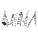 Indalex PROC7 2.1M-3.5M  Industrial Aluminium 150KG Pro Series Combination Ladder, 5 positions, on white background