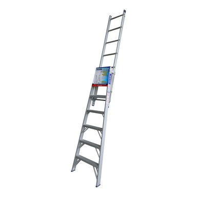 Indalex PROC7 2.1M-3.5M  Industrial Aluminium 150KG Pro Series Combination Ladder, extension, on white background
