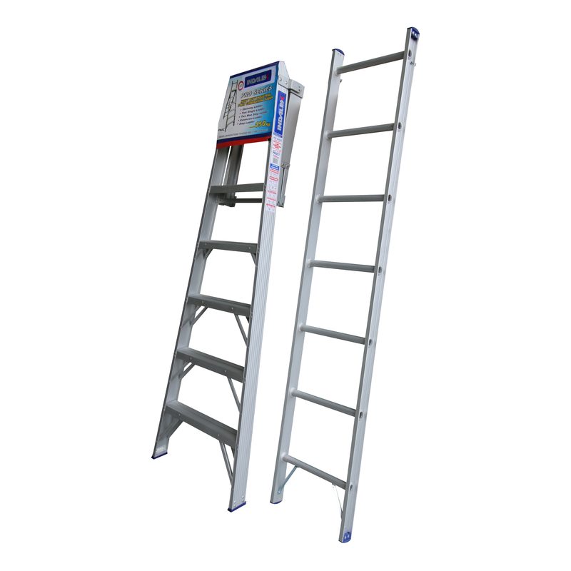 Indalex PROC7 2.1M-3.5M  Industrial Aluminium 150KG Pro Series Combination Ladder, single ladders, on white background