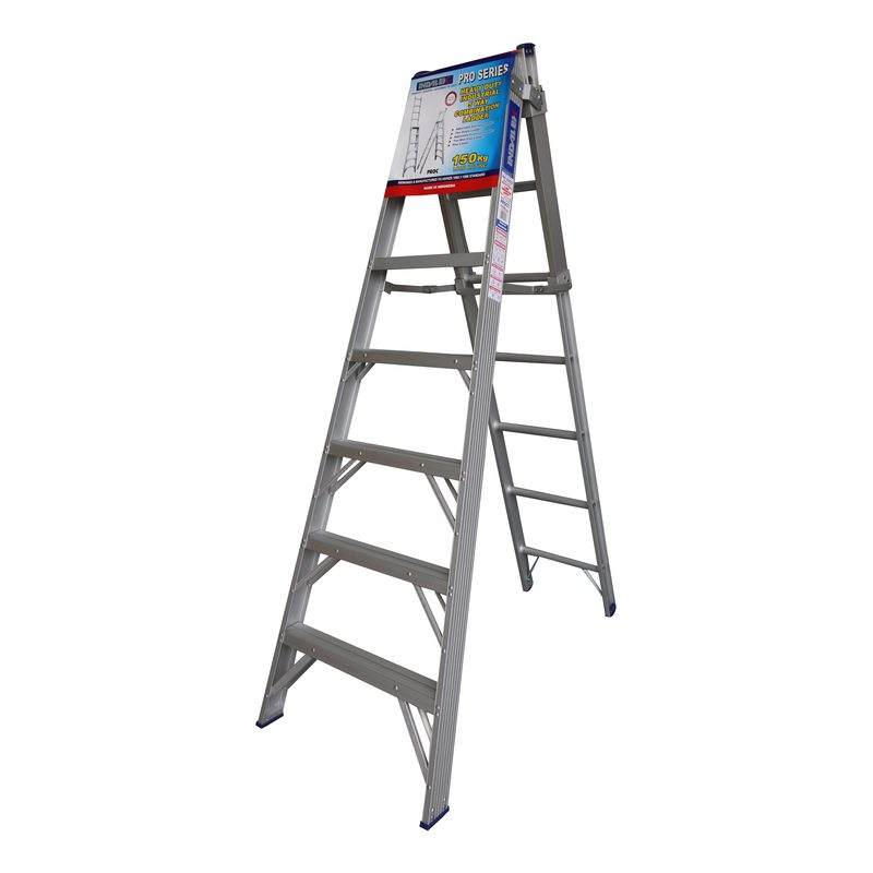 Indalex PROC7 2.1M-3.5M  Industrial Aluminium 150KG Pro Series Combination Ladder, stepladder, on white background