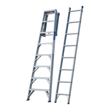 Indalex PROC8 2.4M-4.1M  Industrial Aluminium 150KG Pro Series Combination Ladder, 1, on white background