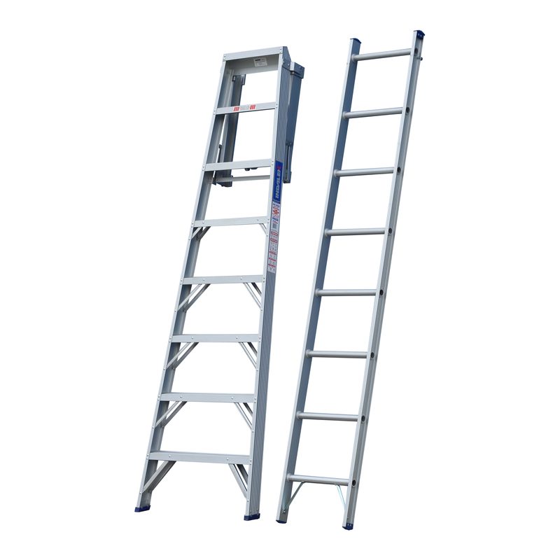 Indalex PROC8 2.4M-4.1M  Industrial Aluminium 150KG Pro Series Combination Ladder, 1, on white background