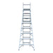 Indalex PROC8 2.4M-4.1M  Industrial Aluminium 150KG Pro Series Combination Ladder, 4, on white background