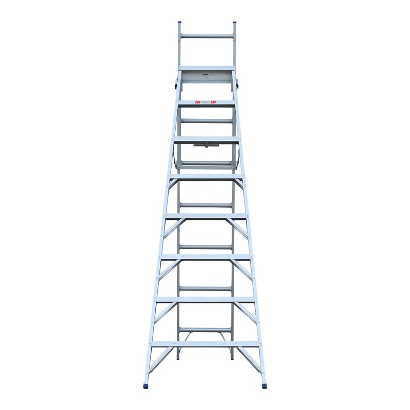 Indalex PROC8 2.4M-4.1M  Industrial Aluminium 150KG Pro Series Combination Ladder, 4, on white background