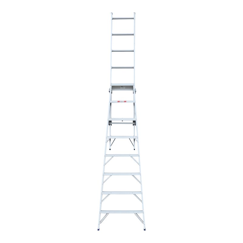 Indalex PROC8 2.4M-4.1M  Industrial Aluminium 150KG Pro Series Combination Ladder, 6, on white background