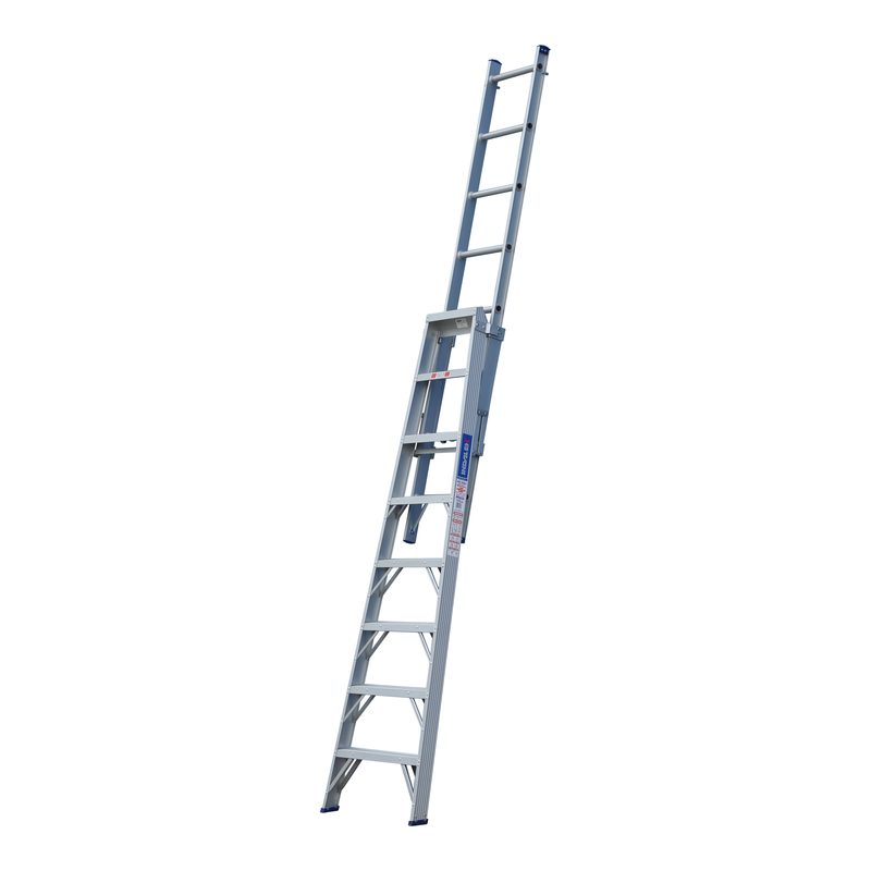 Indalex PROC8 2.4M-4.1M  Industrial Aluminium 150KG Pro Series Combination Ladder, 7, on white background