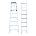 Indalex PROC8 2.4M-4.1M  Industrial Aluminium 150KG Pro Series Combination Ladder, 8, on white background