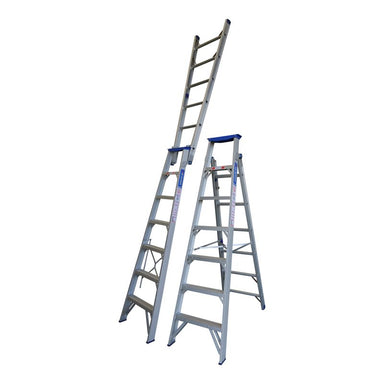 Indalex PRODP7 2.1M-3.8M  Industrial Aluminium 180KG Pro Series Dual Purpose Step Ladder, view 1, on white background