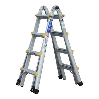 Indalex PROMT15 1.3M-4.2M  Industrial Aluminium 150KG Pro Series Telescopic Ladder, view 2, on white background