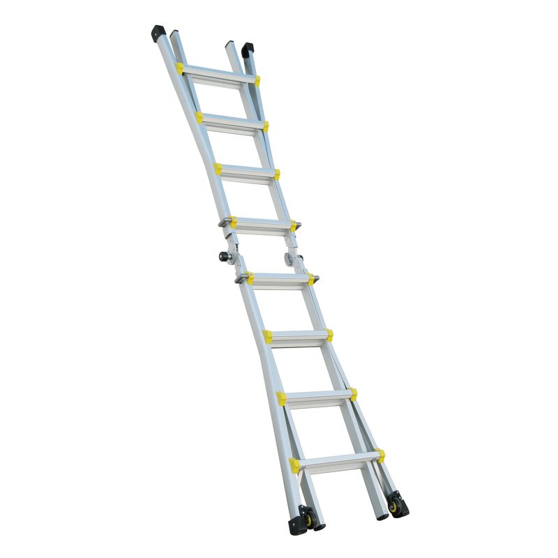 Indalex PROMT15 1.3M-4.2M  Industrial Aluminium 150KG Pro Series Telescopic Ladder, straight position, on white background