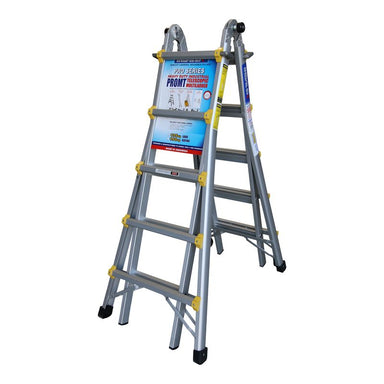 Indalex PROMT19 1.6M-5.4M  Industrial Aluminium 135KG Pro Series Telescopic Ladder, a, on white background
