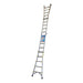 Indalex PROMT19 1.6M-5.4M  Industrial Aluminium 135KG Pro Series Telescopic Ladder, straight, on white background
