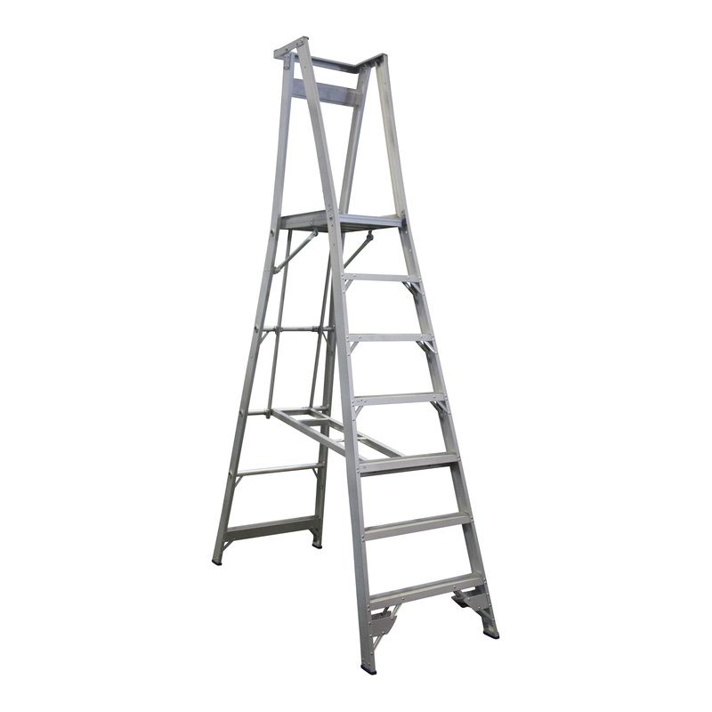 Indalex Pro Series Platform Ladder 7 Steps 2.1m Aluminium 180kg Industrial PROP10/7