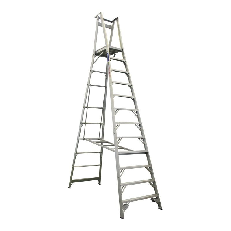 Indalex Pro Series Platform Ladder 12 Steps 3.6m Aluminium 150kg Industrial PROP15/12