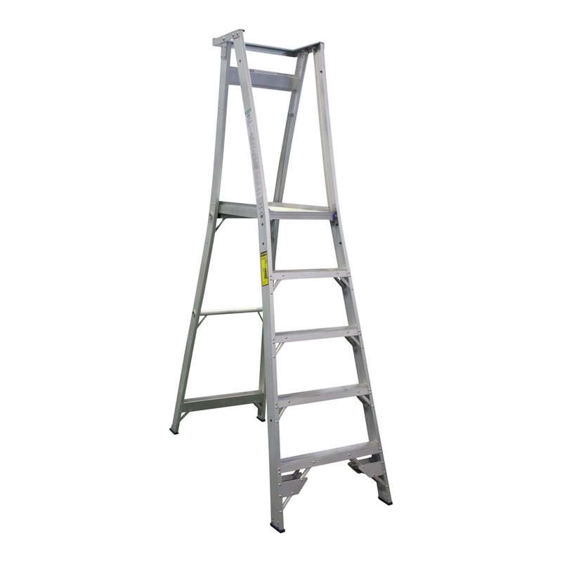 Indalex Pro Series Platform Ladder 5 Steps 1.5m Aluminium 180kg Industrial PROP8/5